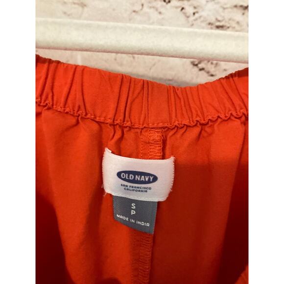 Old Navy Prairie Dress Womens Small Rust Orange Midi Embroidered Belted Flowy - Picture 2 of 14